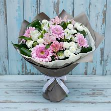 Букет цветов из:  Герберы, Альстромерии и Хризантемы в Камских Полянах