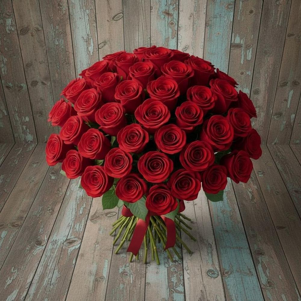 Букет 55 Красных роз Фридом в Камских Полянах