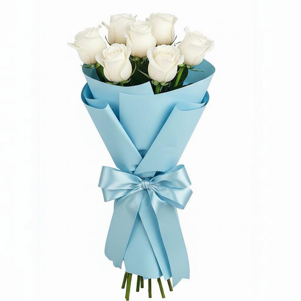 Букет 7 белых роз Проуд в Камских Полянах
