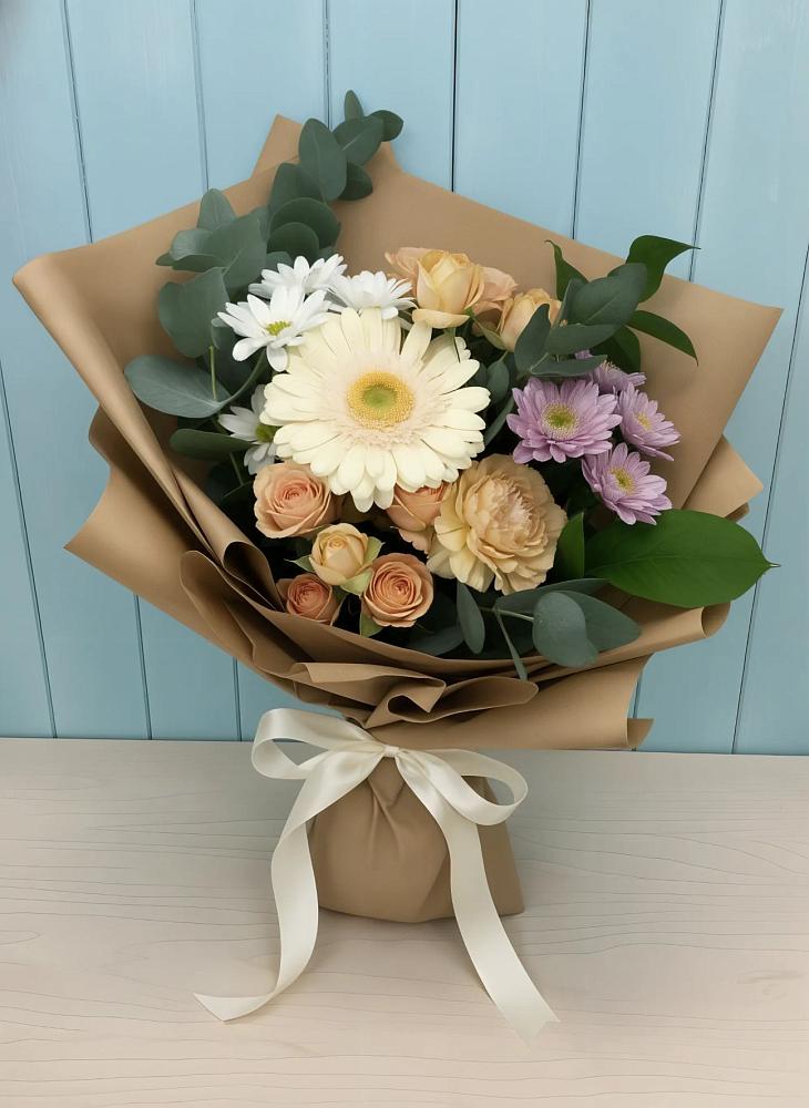 Букет цветов из: Герберы и Хризантемы в Камских Полянах
