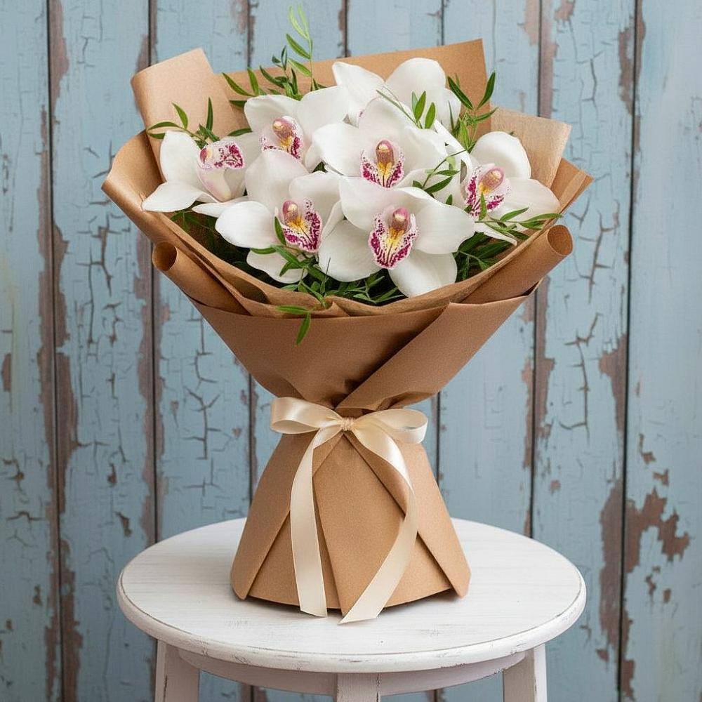 Букет цветов из: Орхидеи и Розы в Камских Полянах