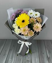 Букет цветов из:  Розы, Герберы и Хризантемы в Камских Полянах