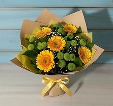 Букет цветов из:  Герберы и Хризантемы в Камских Полянах