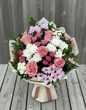 Букет цветов из:  Альстромерии, Гвоздики, Розы и Хризантемы #REPLACE_PRED# Камских Полянах