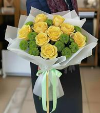 Букет цветов из:  Хризантемы и Розы #REPLACE_PRED# Камских Полянах