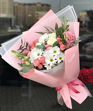 Букет цветов из:  Розы, Лизиантусы и Хризантемы в Камских Полянах