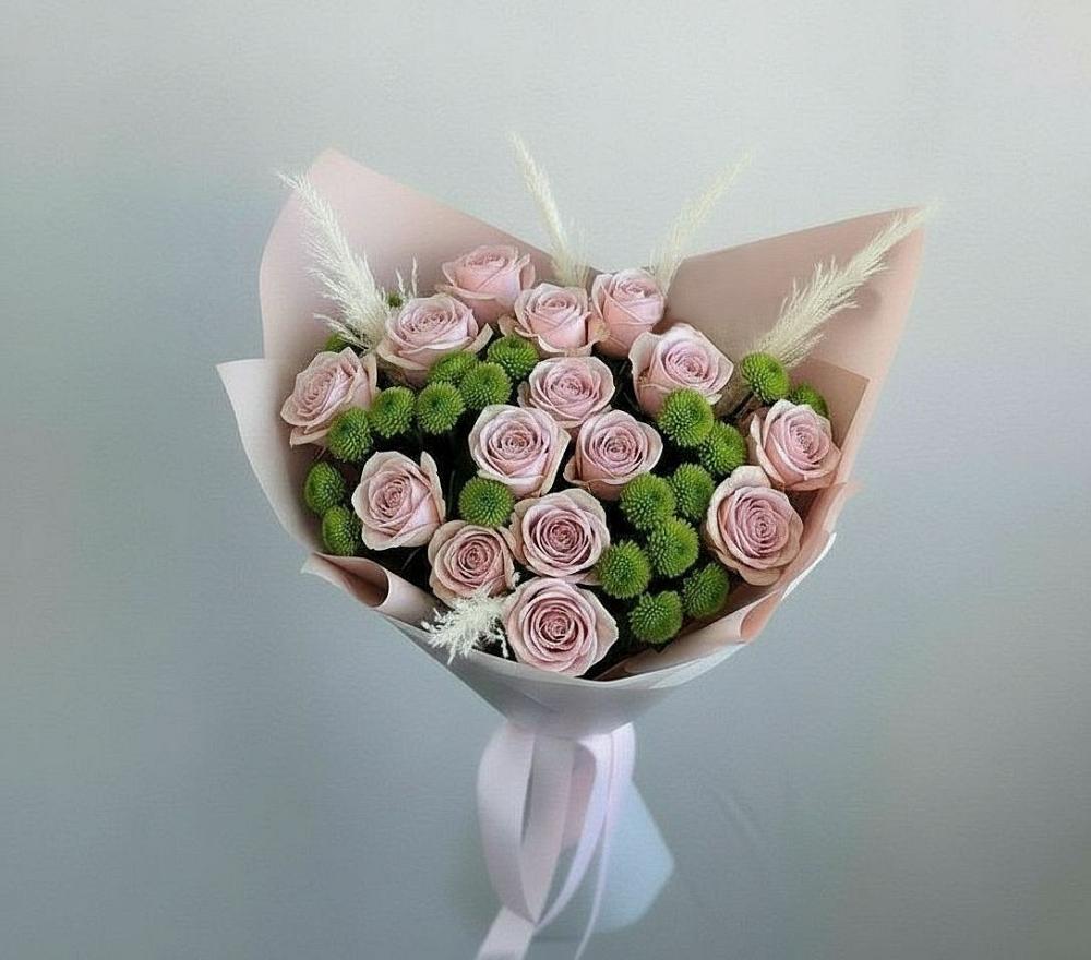 Букет цветов из: Розы и Хризантемы в Камских Полянах