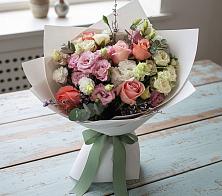 Букет цветов из:  Розы, Лизиантусы и Гвоздики #REPLACE_PRED# Камских Полянах