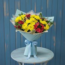 Букет цветов из:  Альстромерии и Хризантемы #REPLACE_PRED# Камских Полянах