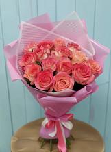 Букет 15 Розовых роз Равель в Камских Полянах