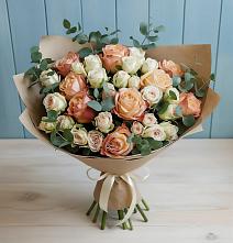 Букет цветов из:  Альстромерии и Розы #REPLACE_PRED# Камских Полянах
